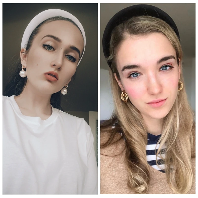 Женский ободок для волос однотонная шелковая повязка головы винтажная Женская