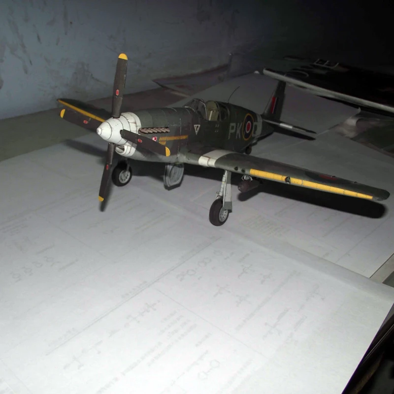 Модель горячей бумаги истребитель США P-51D MUSTANG III масштаб 1:33 3d модели-головоломки