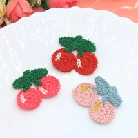 50pcslot crochet knitted cherry appliques for diy gloves clothes sewing headwear decor patches