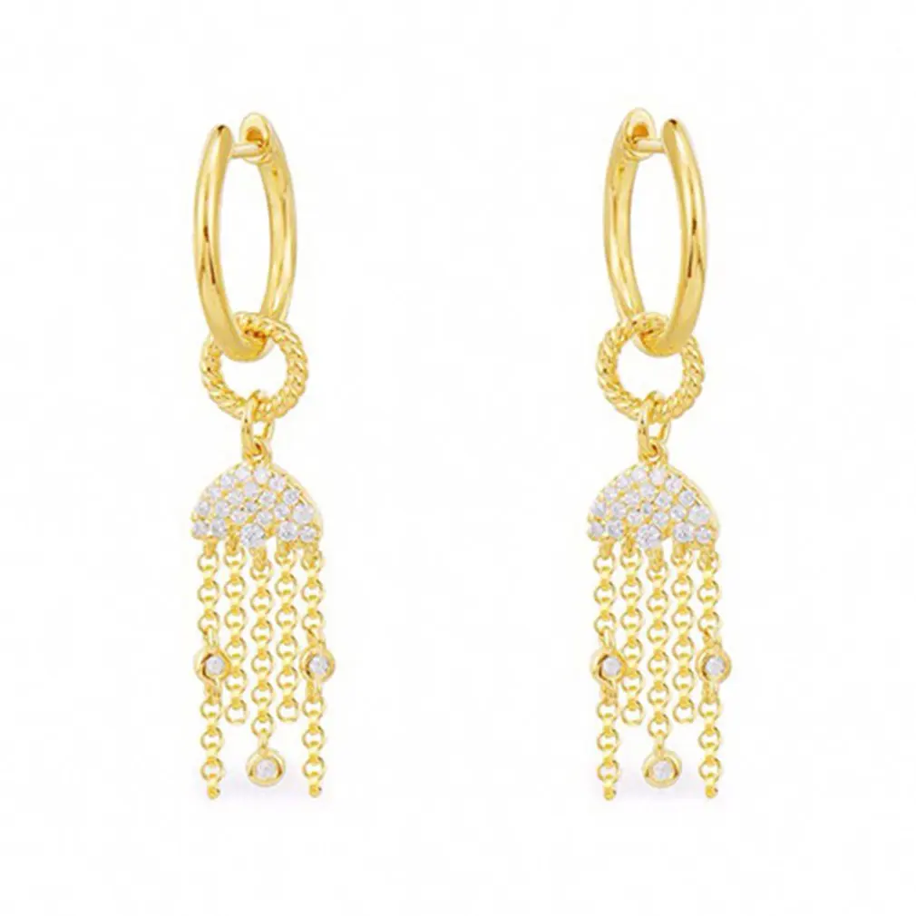 

Rainbow Daisy Tassel Pendant Jellyfish Love Earrings Summer Fashion Luxury Monaco Jewelry Female Earrings