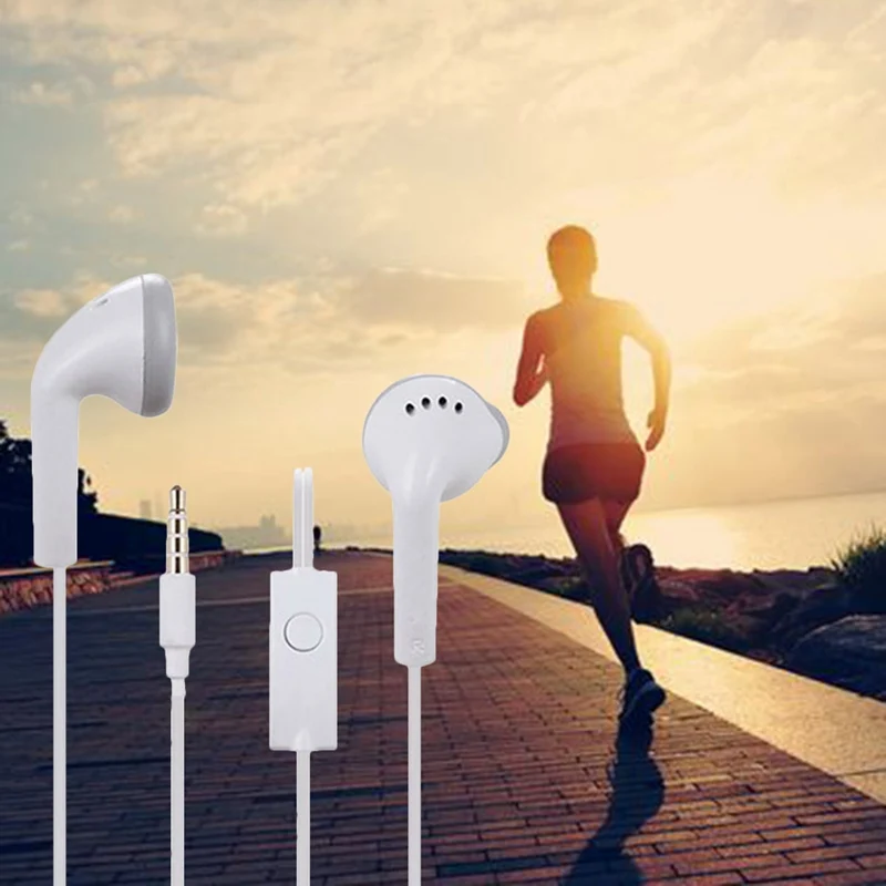 

White With Microphone Casual Earphone In Ear Earphones Headsets Wired For Samsung Galaxy S2 S3 S4 S5 Note 2 3 4 I9300 N900