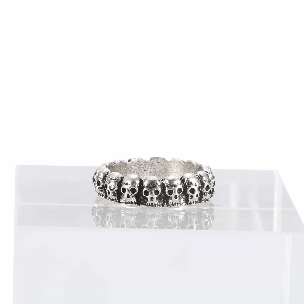 Старинное кольцо с черепом в готическом стиле панк классные кольца мужская