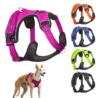 padded pet dog harness 3m reflective nylon front range vest harness safety vehicular lead for dogs adjustable straps bulldog pug