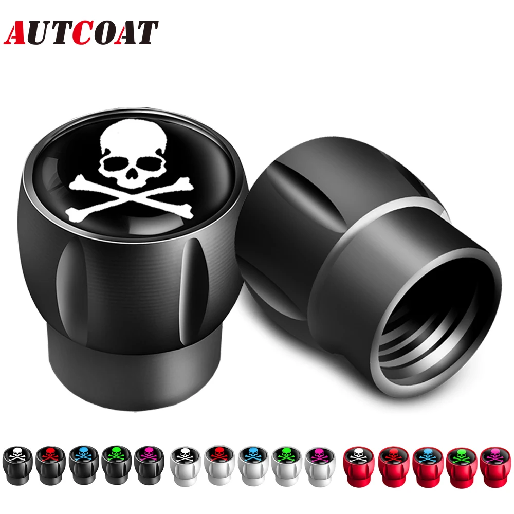 AUTCOAT 4 шт./компл. с рисунком черепа металл резиновым кольцом пылезащитный чехол