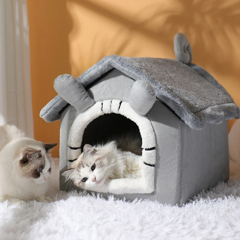 

Washable Dog House Cozy Pet Bed Winter Warm Cave Nest Teddy Puppy Sleeping Bed for Cats and Dogs All Seasons Universal Pet
