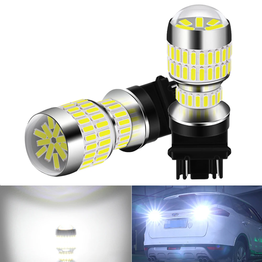 2x P27/7 Вт 3157 PY21W светодиодный Canbus 7443 1157 BAY15D лампа обратный светильник для Hyundai Solaris