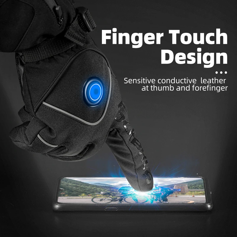 ROCKBROS Moto Cycling Electric Heated Gloves Ski Winter Rechargeable Waterproof USB Touch Screen Battery | Спорт и развлечения