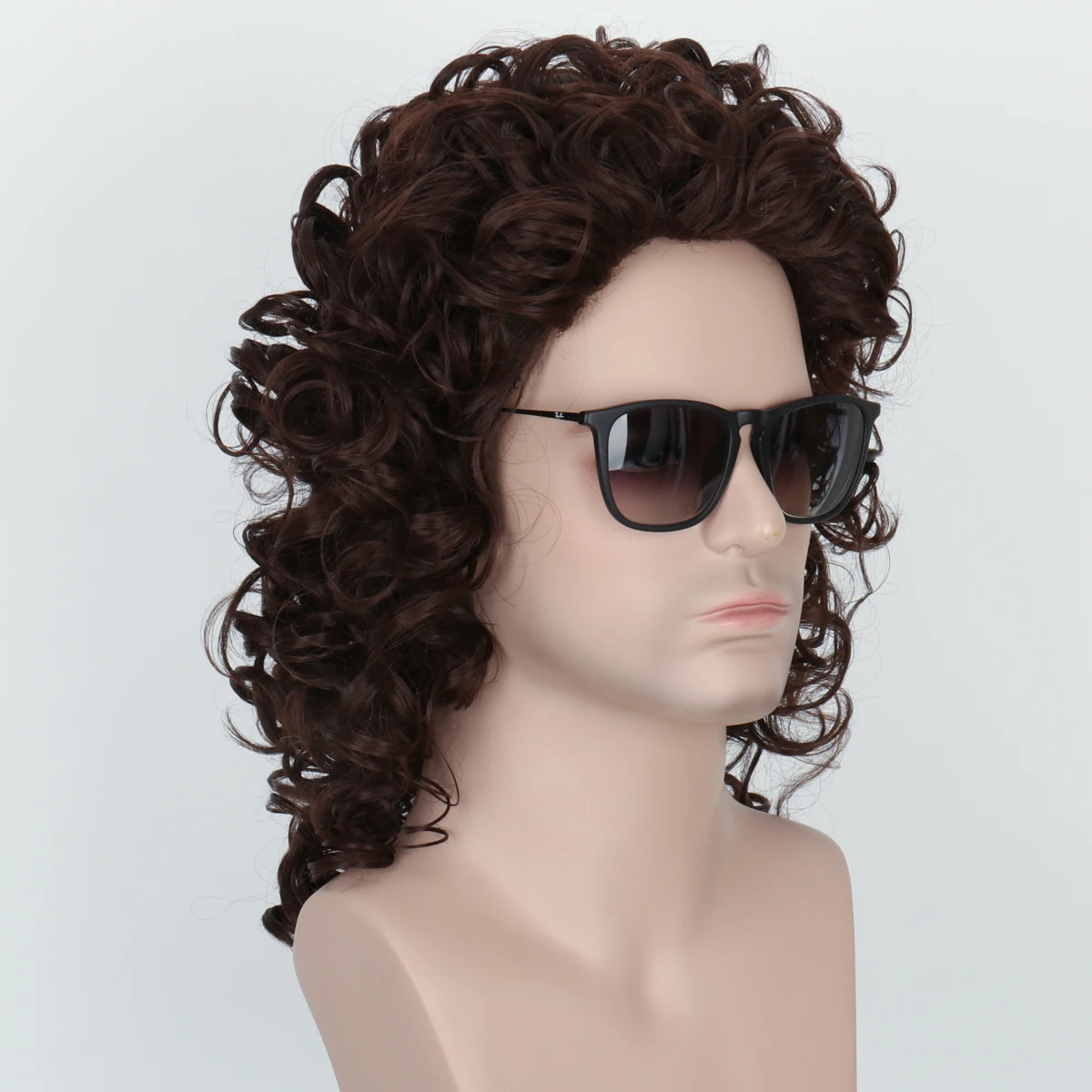 Длинный афро кудрявый качающийся парик Miss U Hair унисекс 70s 80s мужской черный панк
