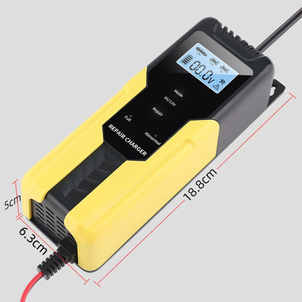 

1PC 6V/12V Automatic Car Battery Charger Digital LCD Display Motorcycle Charger with US Plug