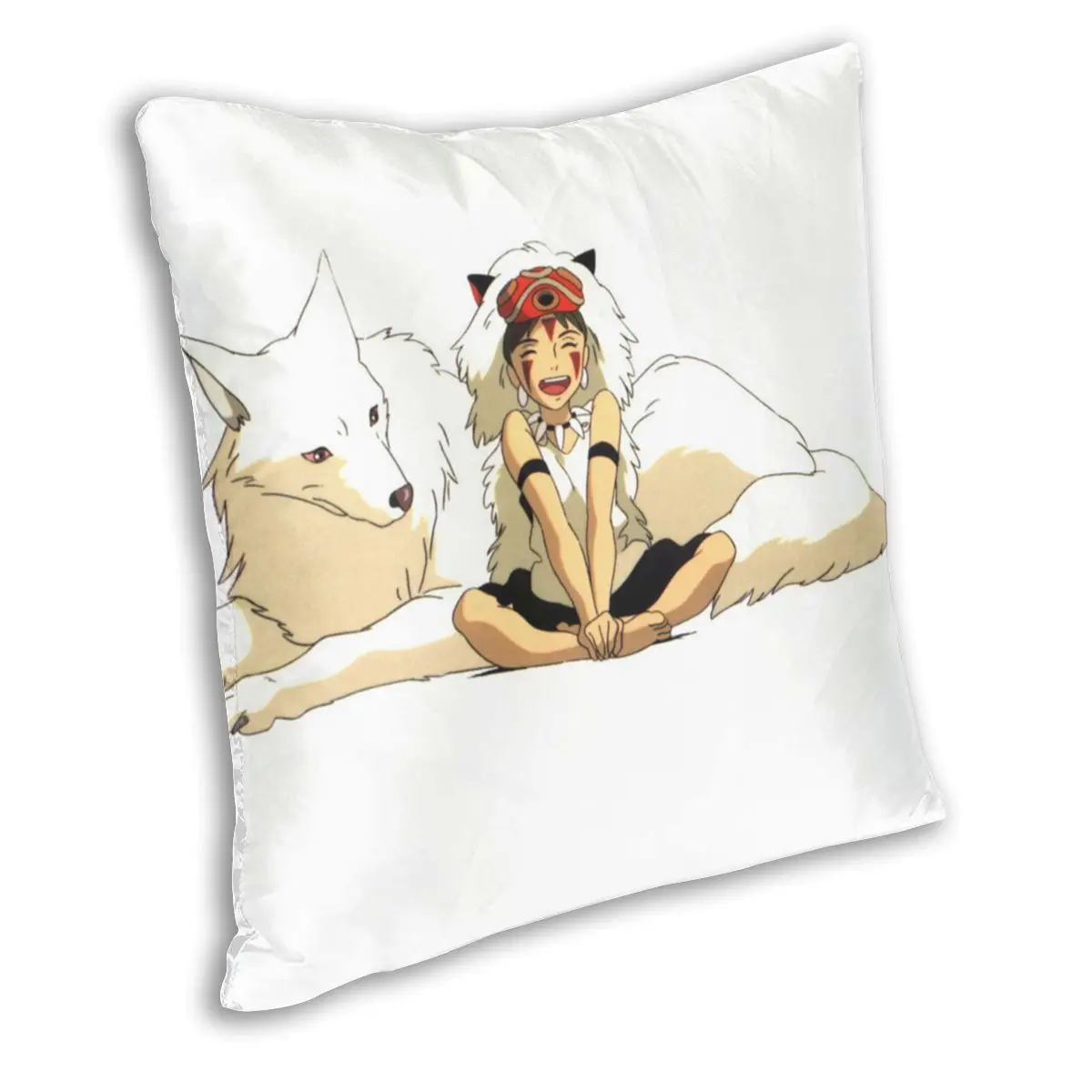 Princess Mononoke Wolf Square Pillow Case Polyester Throw Ghibli Anime Awesome Pillowcase | Дом и сад