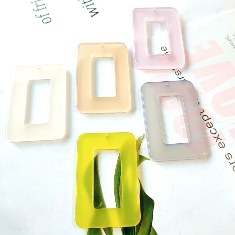 4 шт простой стиль Из акрила Желе Цвет Прямоугольник Серьги Аксессуары Ювелирные