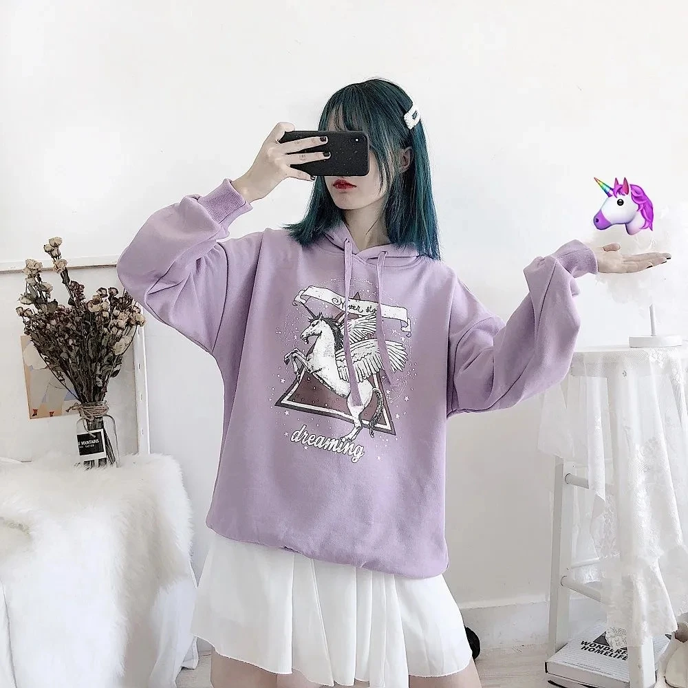 

Sweatshirt Hoodies Gothic Japanese Streetwear Harajuku Anime Graphic Long Sleeve Oversized Hoodie Spring Autumn Women Hoodie