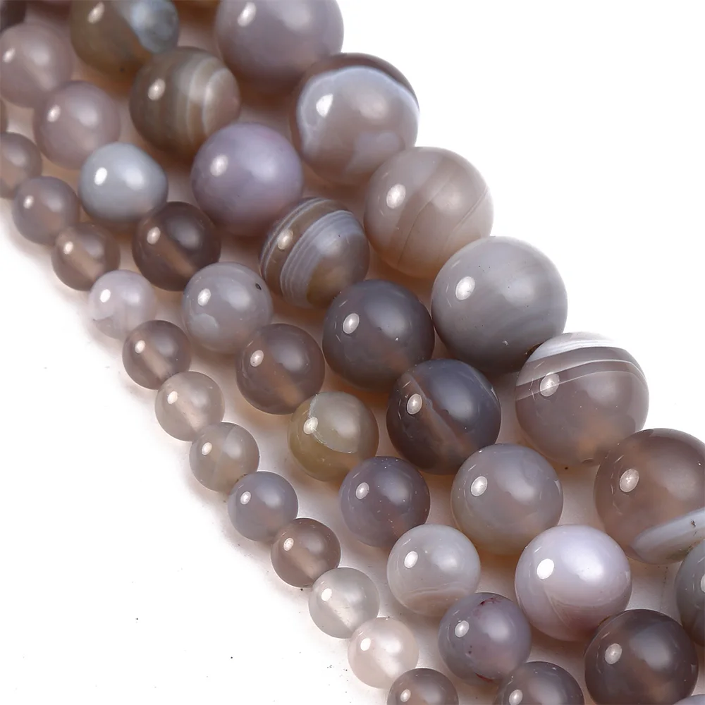 

На возраст 6, 8, 10, 12 лет мм серые полосатые Агаты свободные бусы из натурального камня, для изготовления ювелирных изделий Аксессуары ожерель...