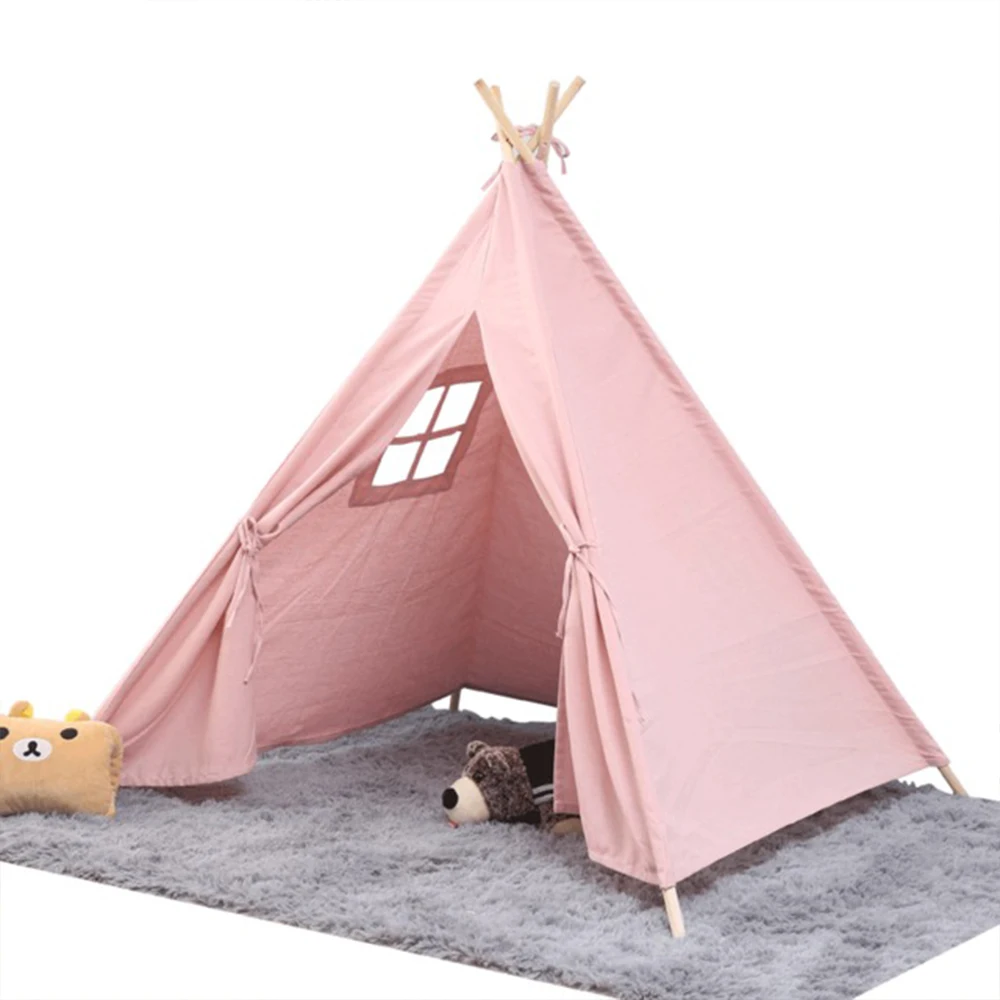 

11 Types Large Teepee Tent Cotton Canvas Kids Tent Children Play House Girls Wigwam Game House India Triangle Tent Room Decor