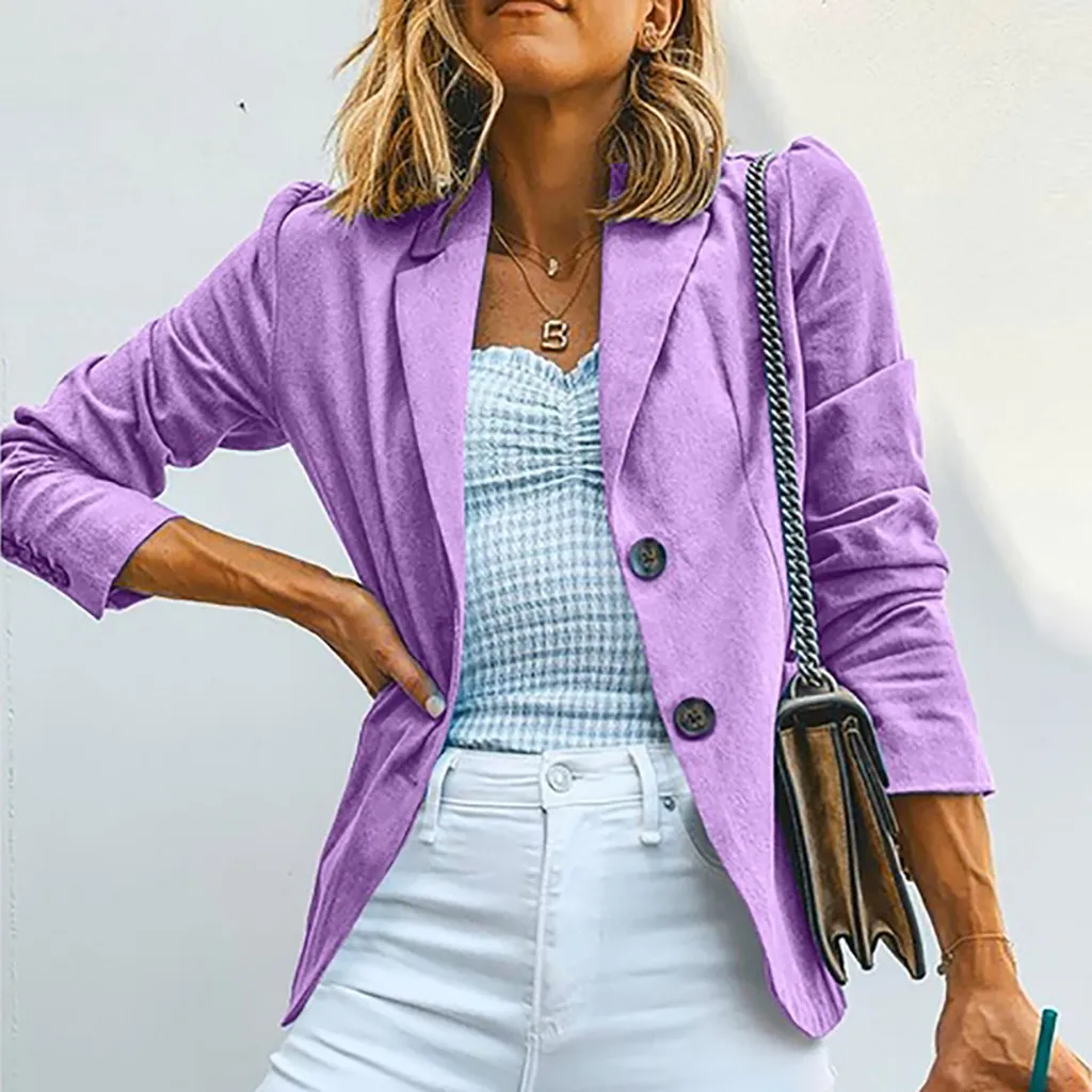 Женское однотонное пальто с отложным воротником желтое длинным рукавом верхняя