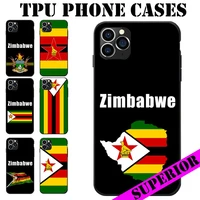 for iphone 5 6 7 8 s xr x plus 11 pro max se 2020 zimbabwe flag coat of arms theme soft tpu phone cases