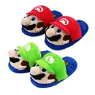 Зимние меховые тапочки Super Mario для пары, домашняя теплая хлопковая обувь для мальчиков, длина подошвы 27 см, милая домашняя обувь для девочек