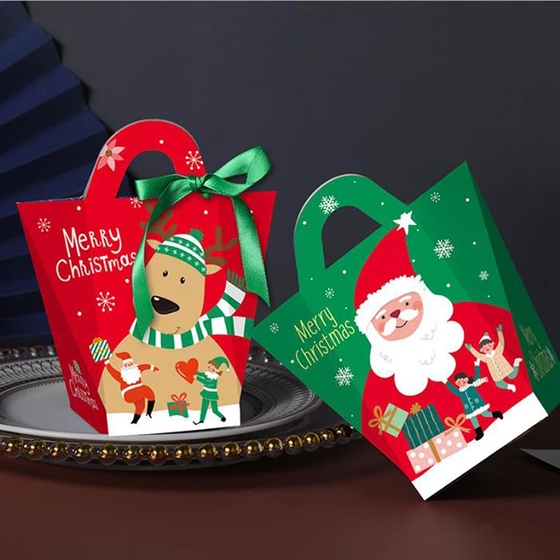 5pcs Christmas Gift Bag Paper For Perfume Doll Candy Cookie Biscuit Nougat Chocolate Paking Box Hand | Дом и сад