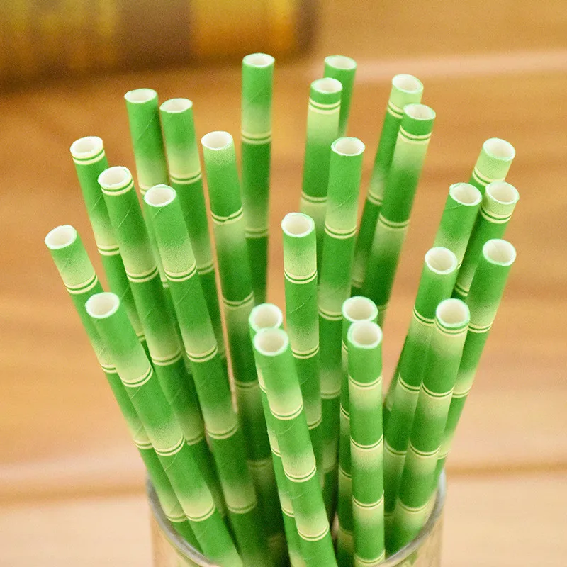 25 шт./лот Бамбуковая бумага сафари панда креативные соломинки джунгли вечерние