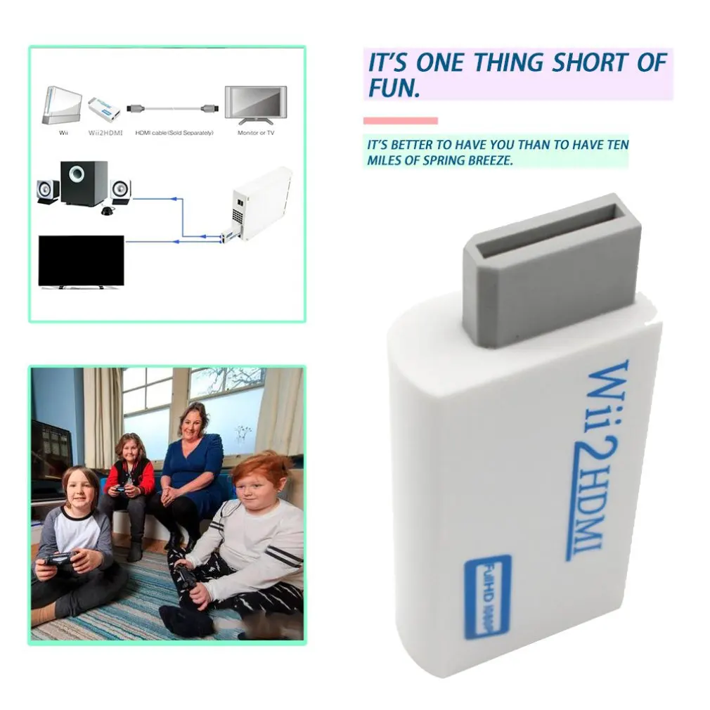 Для Nintendo Wii без хлопот Plug and Play для Mando to HDMI 1080p конвертер адаптер 2hdmi 3 5 мм аудио