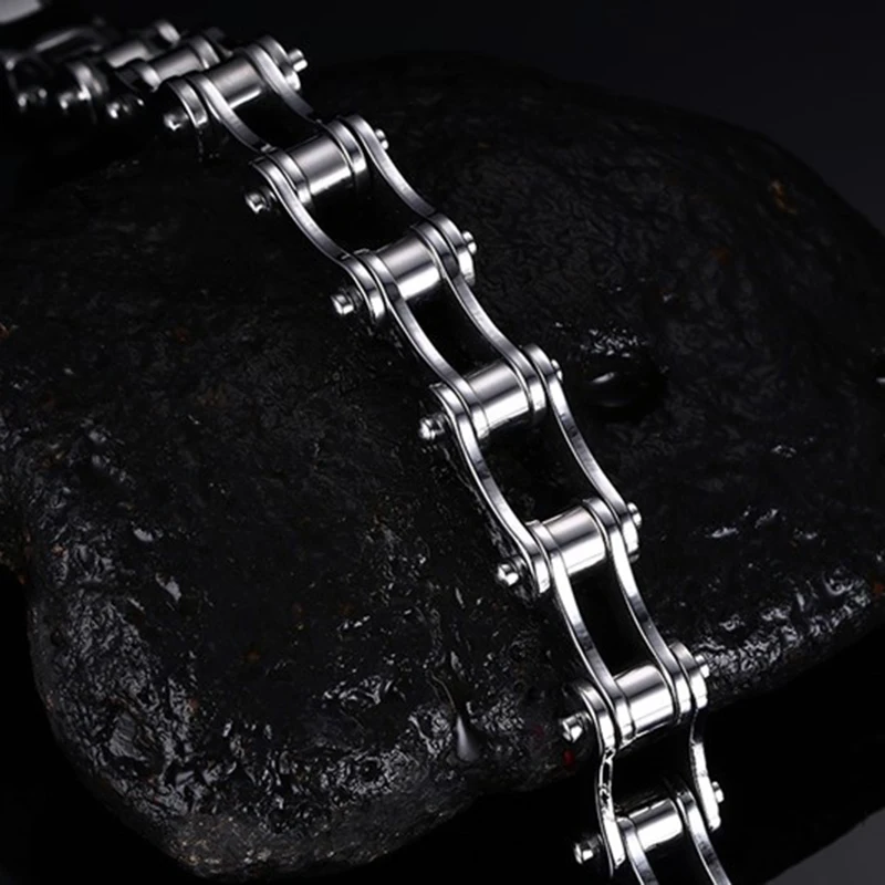 Модный браслет из нержавеющей стали серебряный цвет Байкерская велосипедная