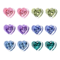 twinkling heart shaped acrylic ear plugs gauges and tunnels ear stretcher expander for women men