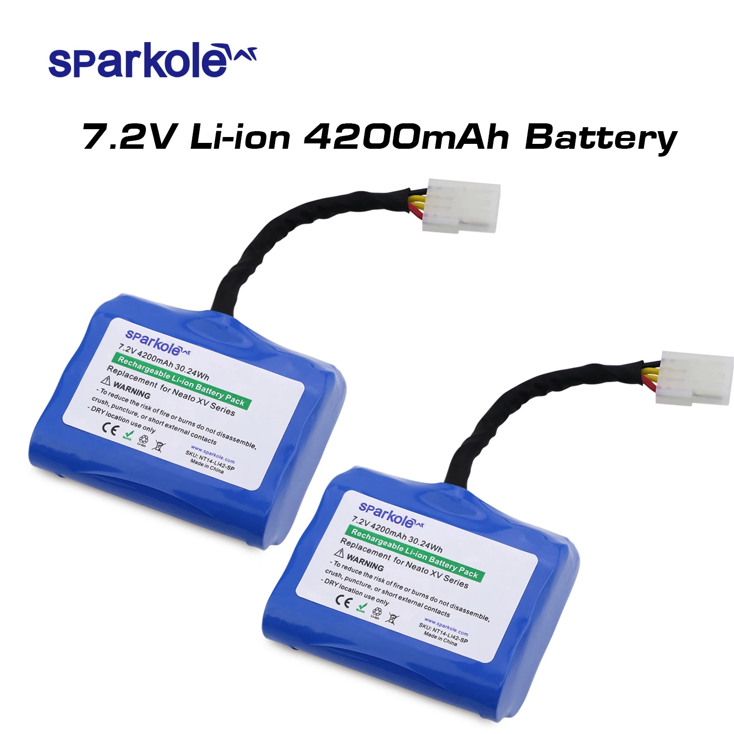 Sparkole 4200 мА/ч, литий-ионный аккумулятор для Neato XV-11 XV-12 XV-14 XV-15 XV-25 XV-21 XV Подпись Pro робот пылесос 2 шт UL