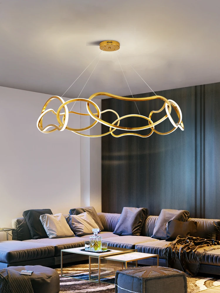 

Дизайнерская люстра, простой современный светильник, роскошная креативная Минималистичная индивидуальная художественная Люстра для гост...