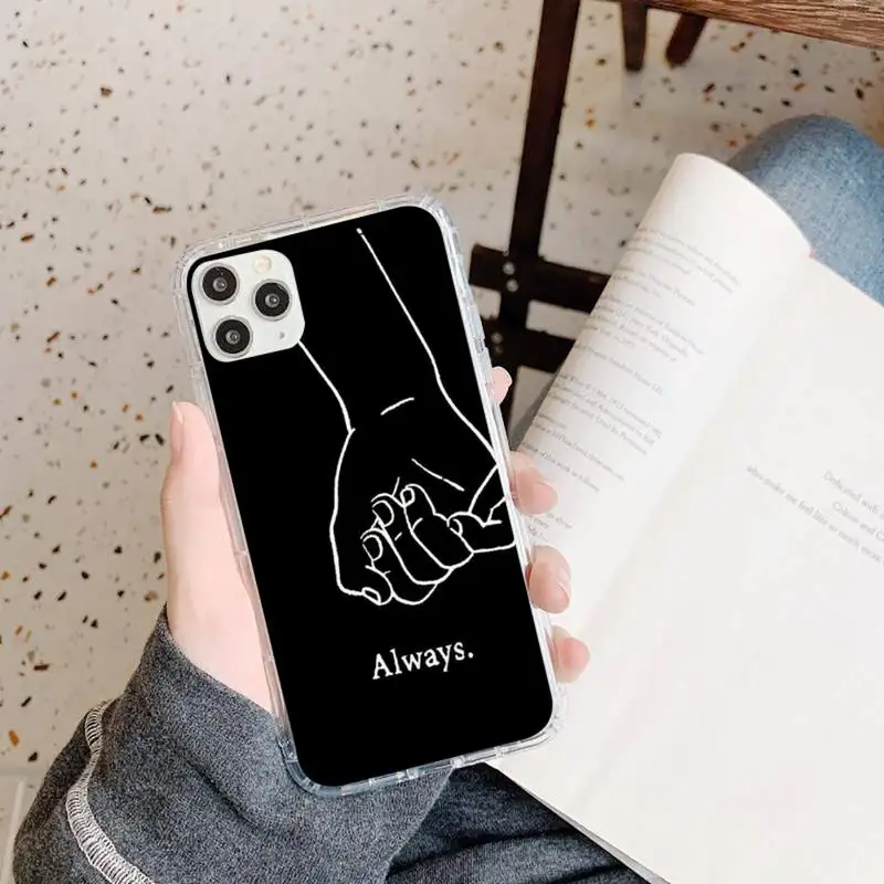 

Always And Forever Best Friends Cartoon Phone Case Transparent for iPhone 11 12 mini pro XS MAX 8 7 6 6S Plus X 5S SE 2020 XR