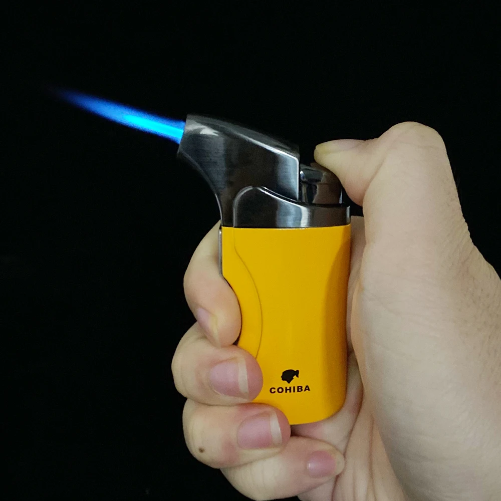 COHIBA зажигалка для сигар Jet Flame портативный бутановый фонарь с дырочками мини