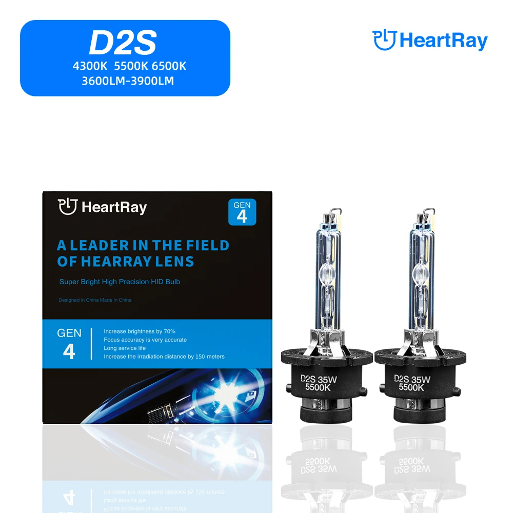 

HeartRay автомобильные аксессуары 4th D2S D2R 12 в 35 Вт оригинальное качество стандартная ксеноновая лампа для фар 3000K 4300K 5500K 6500K lm