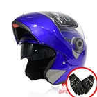 Мотоциклетный откидной шлем с двойными линзами DOT ECE, мотоциклетный шлем с внутренним солнцезащитным козырьком, защитные шлемы