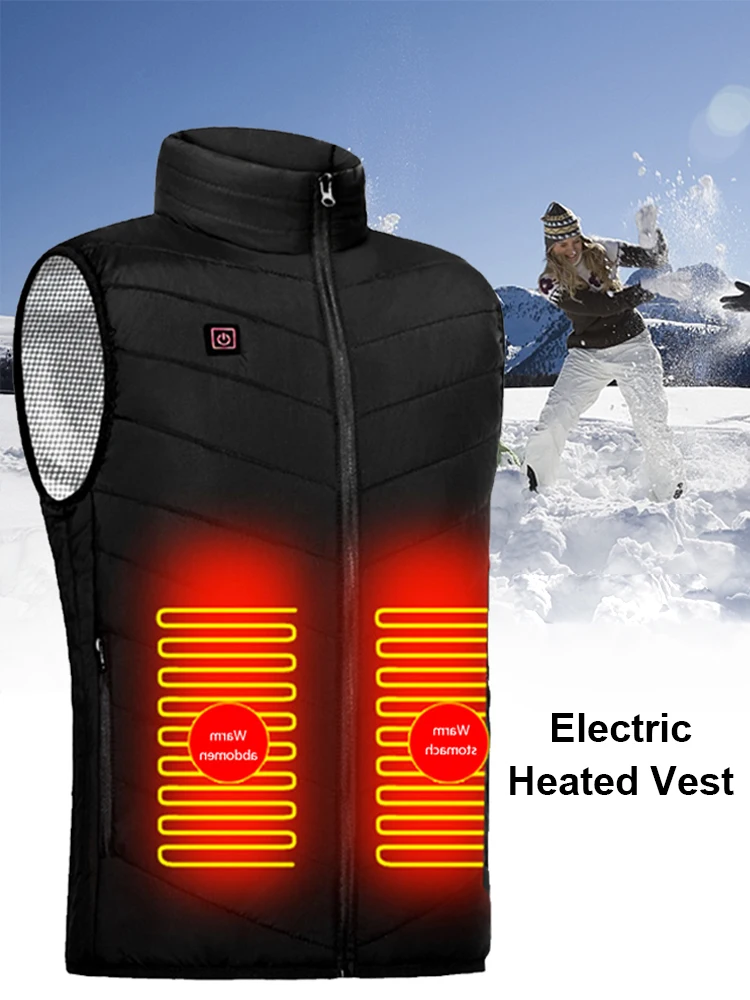 

Heated Vest 4-Zone Heating Electric Vest USB Charging Heated Vest for Men Washable Heating Vest Intelligent Clothes Warm Winter