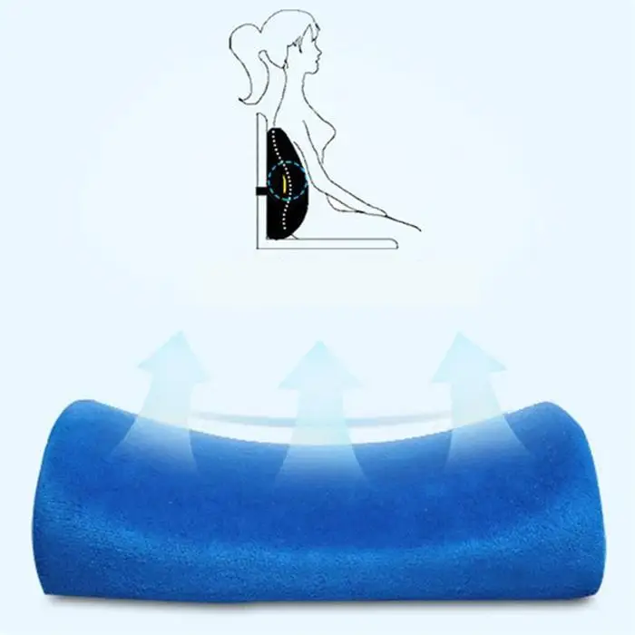 Universal 3D Memory Foam Lumbar Cushion Washable Mesh Cloth Car Pillow Chair Back Support Waist Massager Auto Accessories | Автомобили и