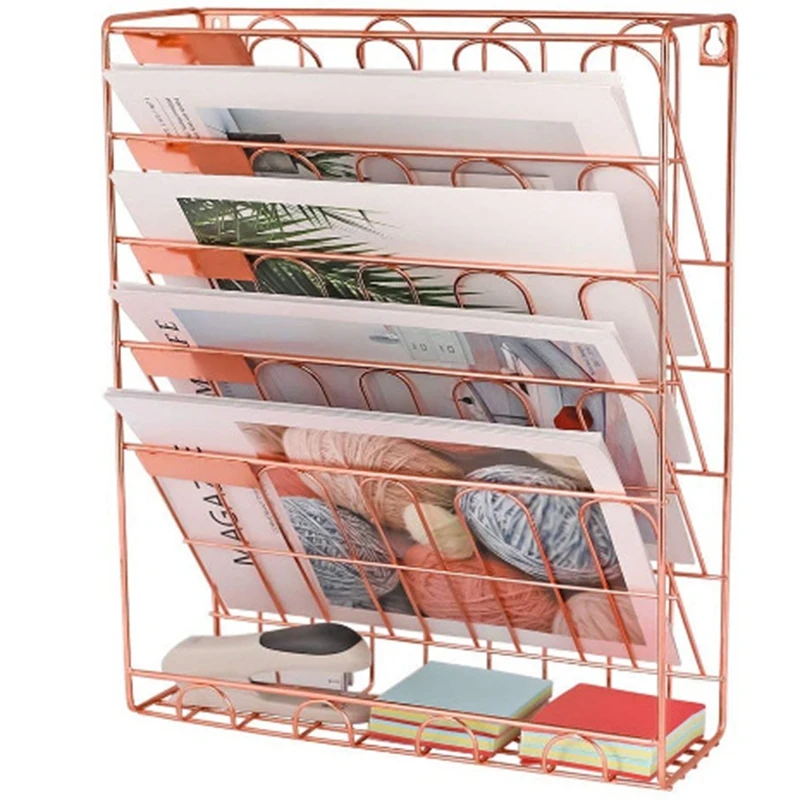 Европейские Простые розовые золотистые железные книжные полки настольные книги