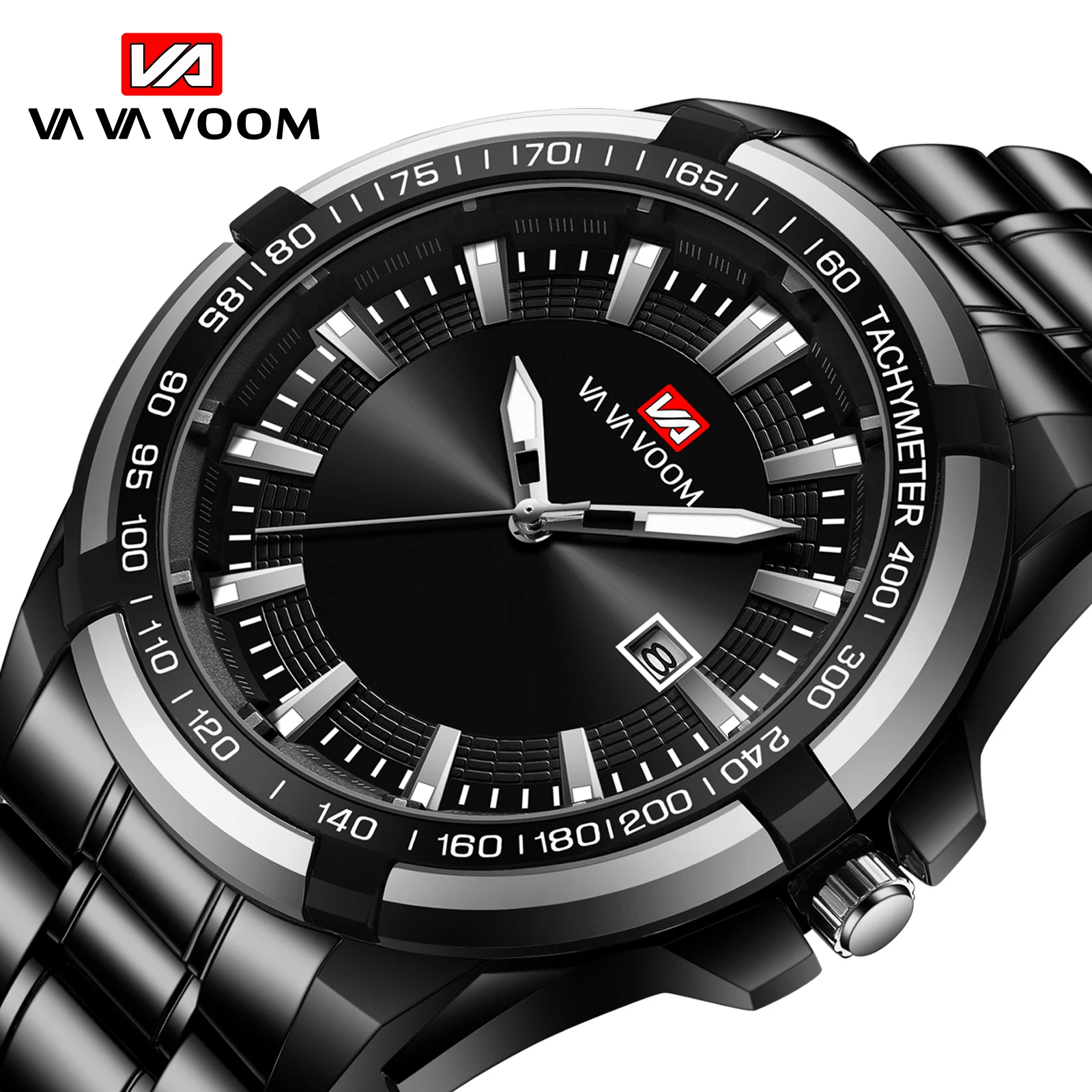 

VAVA VOOM Top Brand Sport Luminous Watches Stainless Steel Fashion Luxury Waterproof Quartz Watch For Men Watch Orologio da uomo