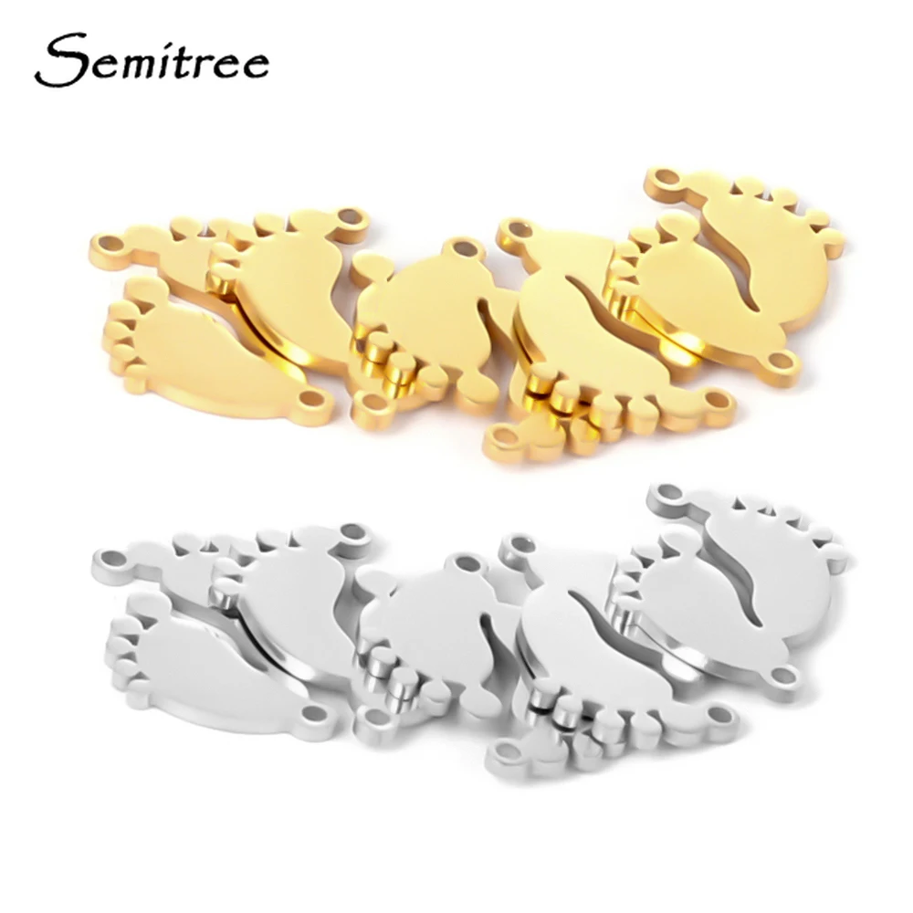 Semitree 5 шт. милые Подвески из нержавеющей стали для детских ног соединитель