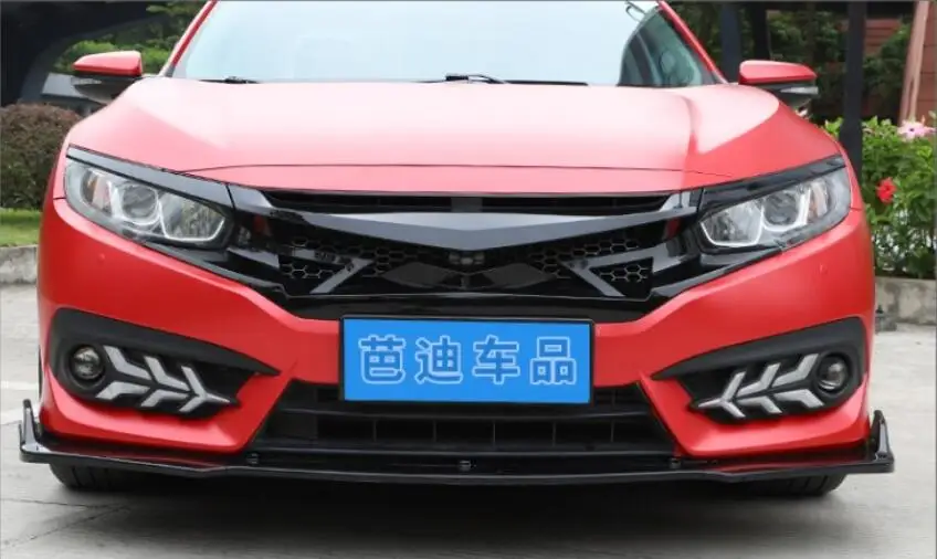 3 шт./компл. ABS черный передний бампер для губ Диффузор для Honda Civic