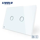Стеклянная панель Livolo со стандартом Австралии и США, 110  250 В, беспроводные переключатели для штор с дистанционным управлением, диммер для штор с дистанционным управлением