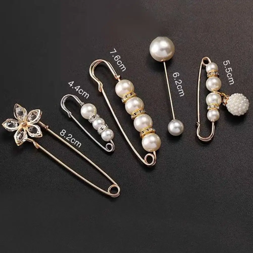 Брошь с жемчугом 5 шт./компл. затягивающая булавка для пояса декоративная
