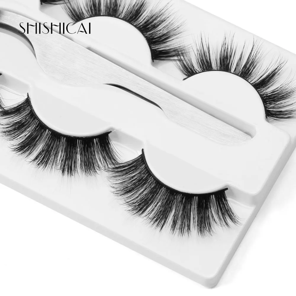 3 пары 3D норковые ресницы ручной работы накладные натуральное драматическое