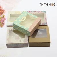 kraft paper gift box packaging wedding gifts for guests pink chocolate cake candy gift boxes cardboard birthday party favors