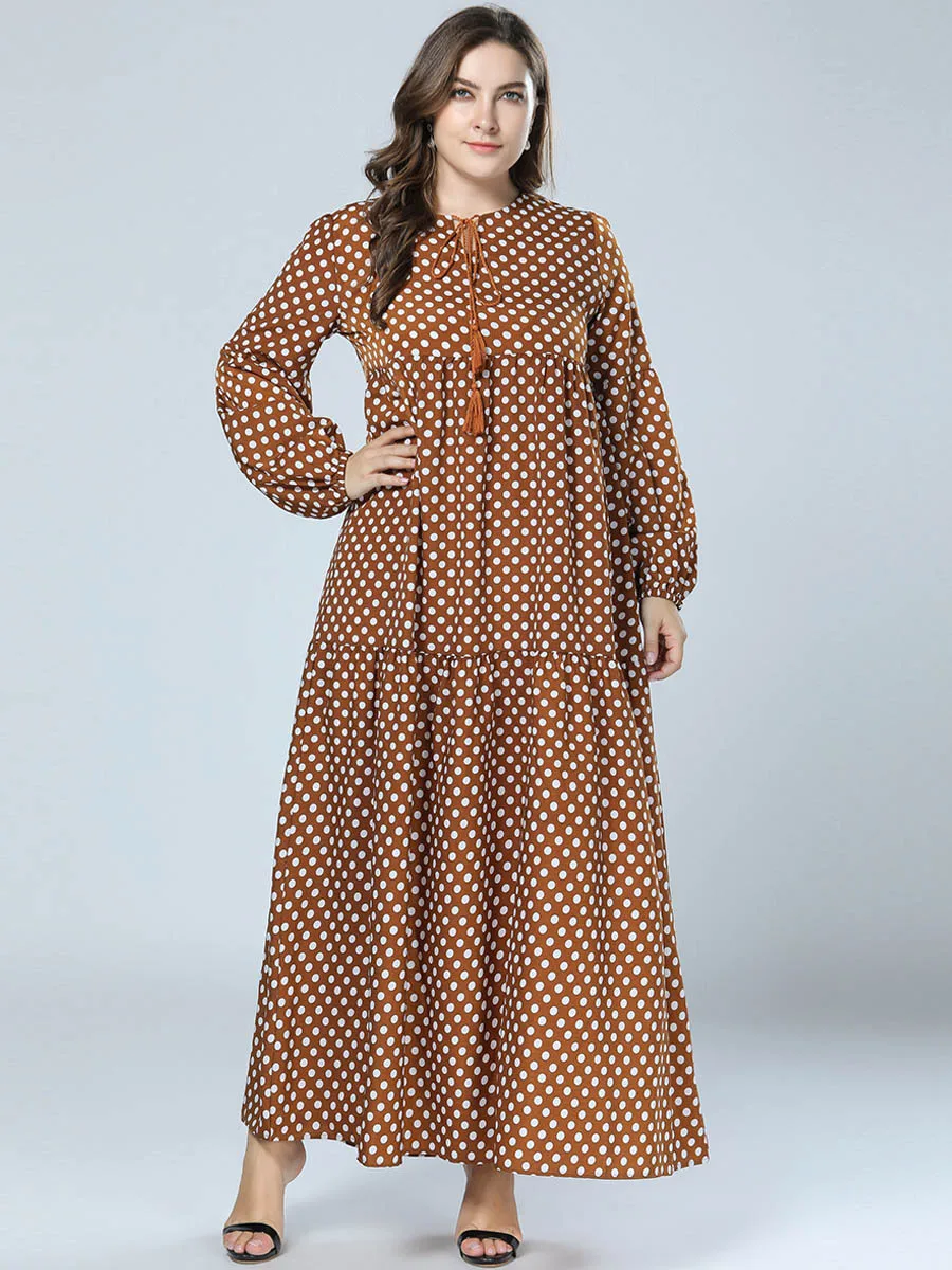 Женское длинное платье в мусульманском стиле свободное большого размера