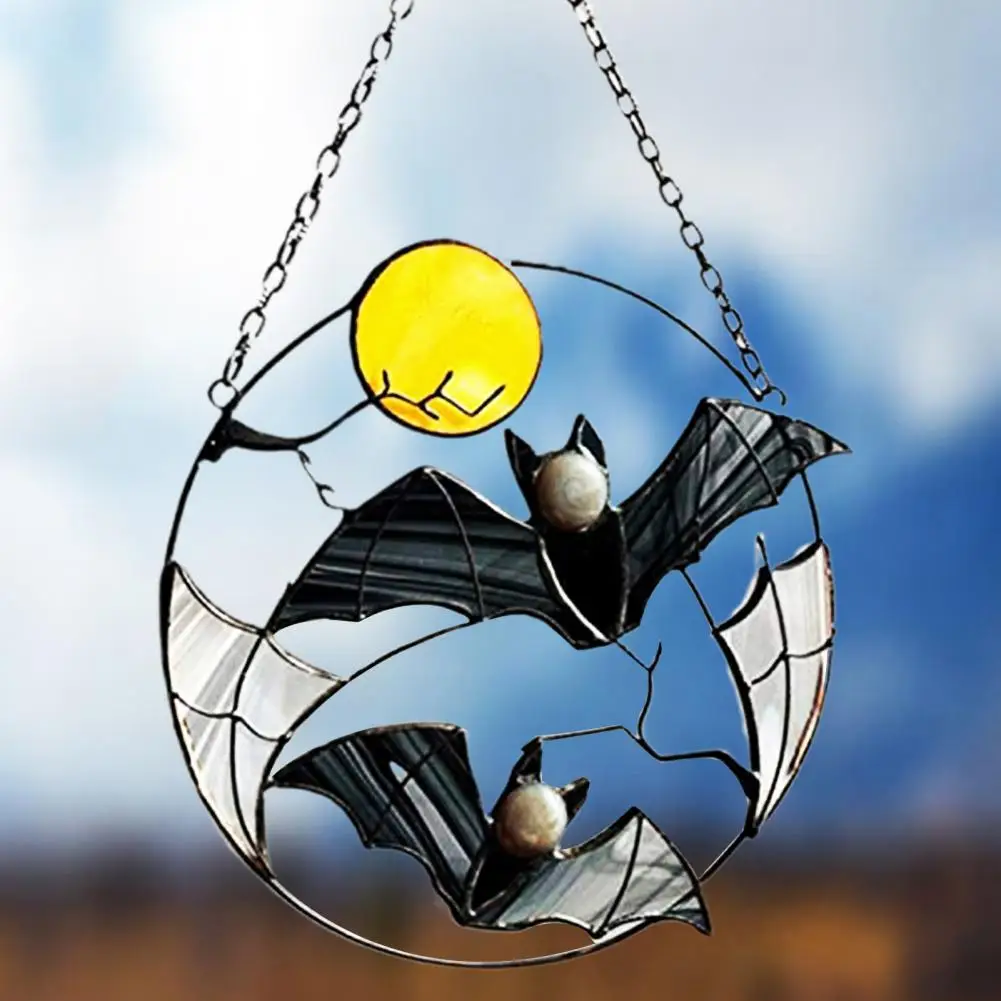 

Hanging Pendant Eye-catching Decorative Alloy Gothic Bat Moon Art Pendants Exquisite Handmade Ornament Creative Home Decoration