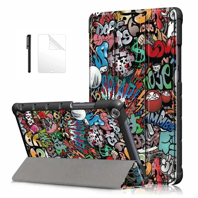 

Тонкий флип-чехол из искусственной кожи для Huawei MediaPad M5 lite 8 JDN2-W09/AL00 8,0 дюймов, умный чехол для huawei m5 lite 8, Чехол + пленка + ручка