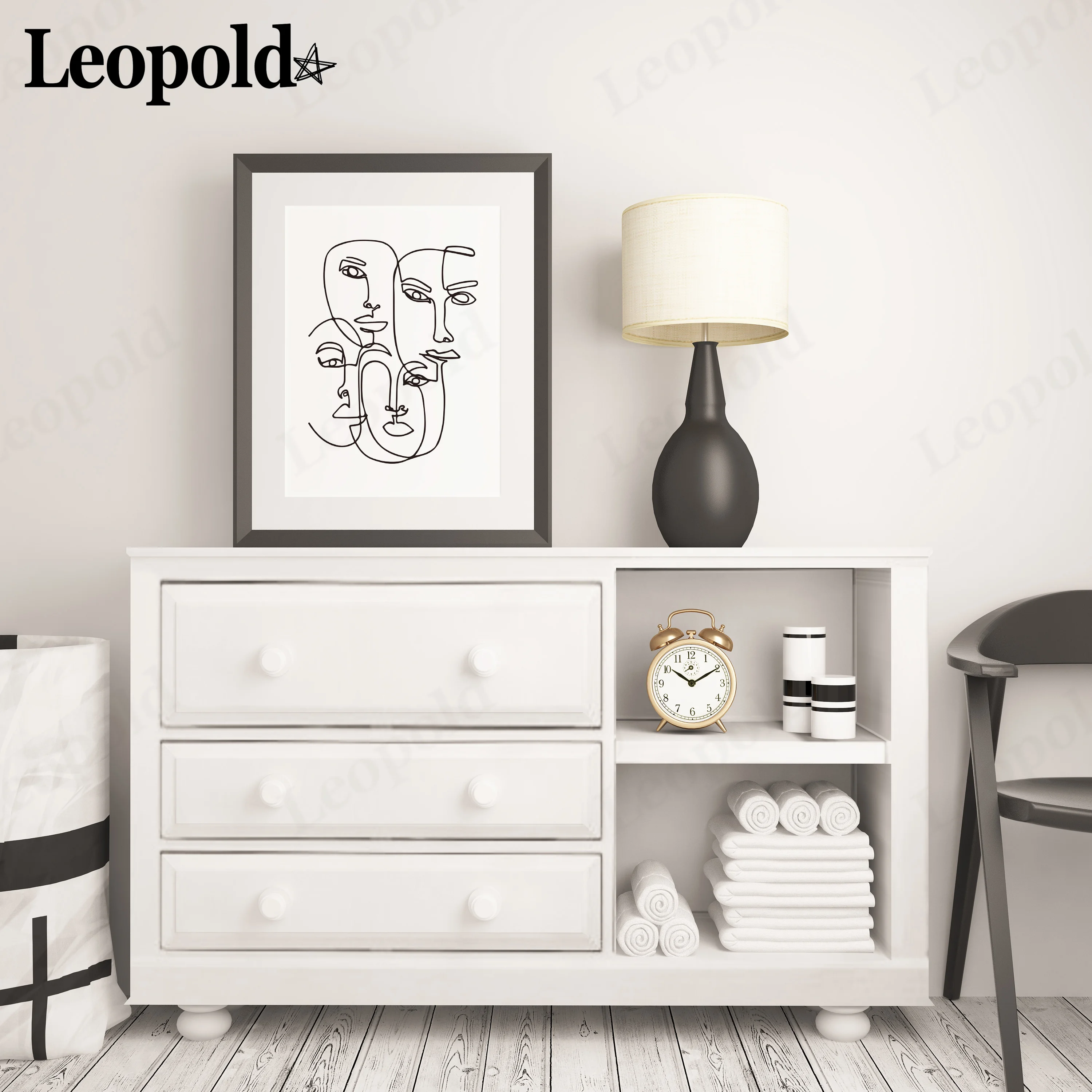 

Nordic Abstract Character Canvas Decoration Painting Black and White Line Poster Wall Art Modern Corridor Home Decoration