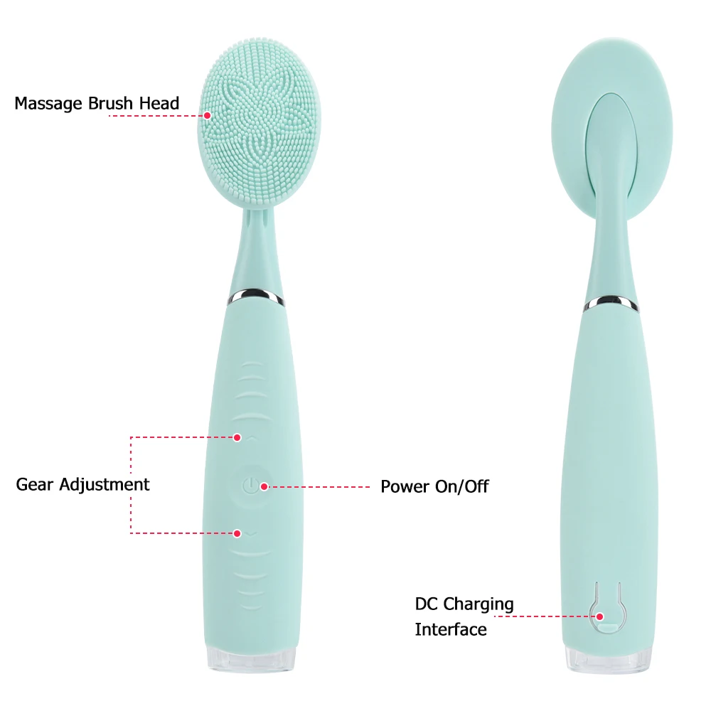 

Electric Silicone Facial Cleansing Brush Waterproof Cleansing Machine Handheld Face Washing Brush Facial Care Tool