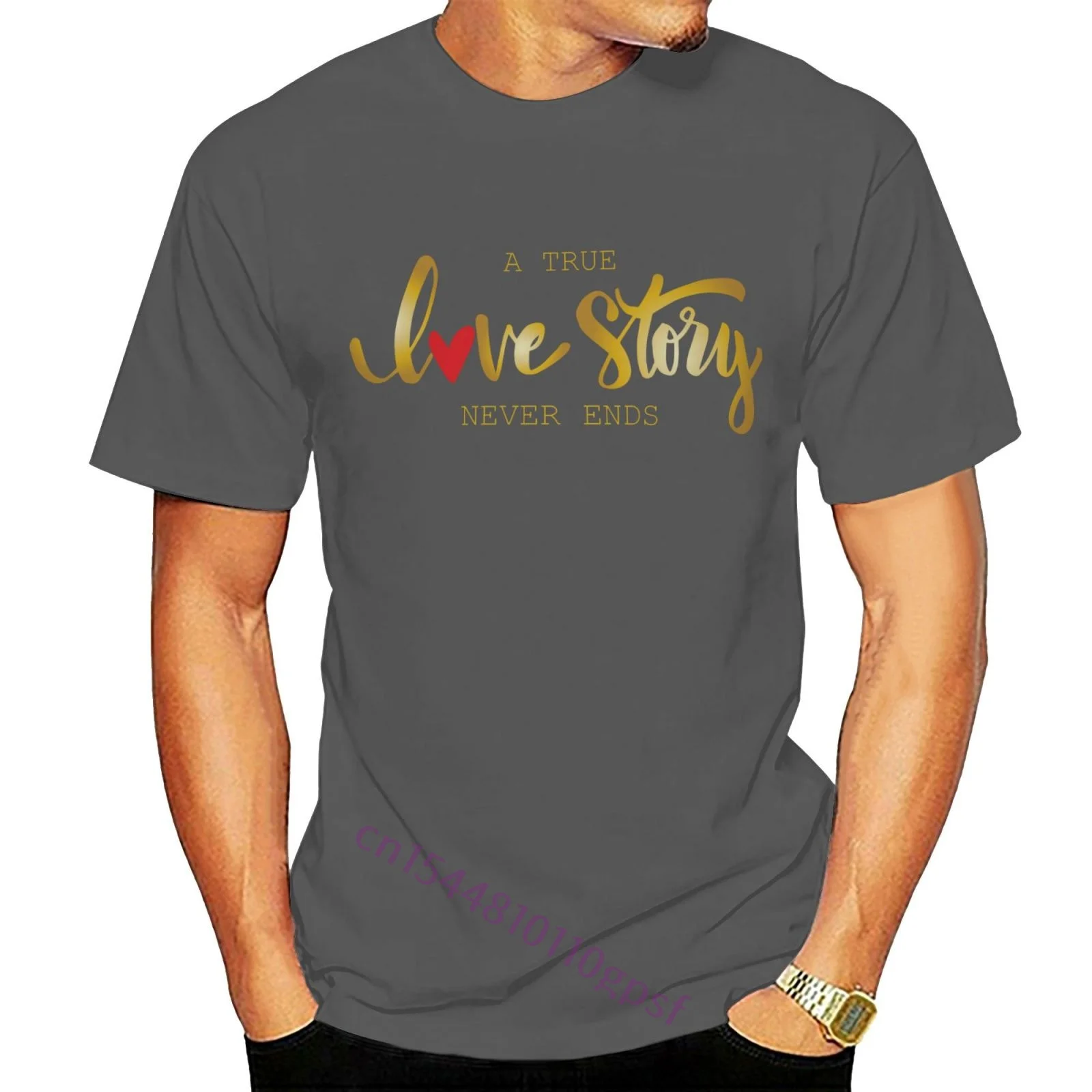 

A True Love Story Never Deep Heather T-shirt Men T Shirt Round Collar Short Sleeve Tee Shirts Top Tee