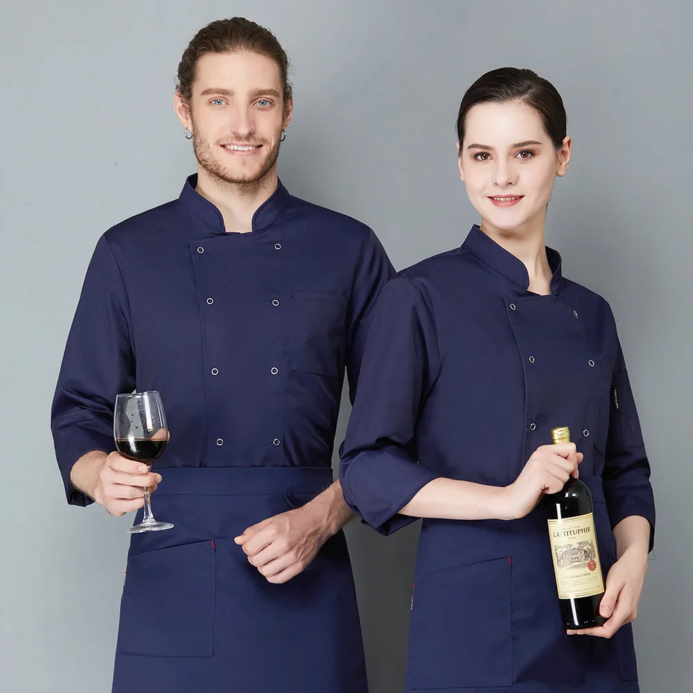Куртка поварская с длинными рукавами, униформа для повара отеля, ресторана, кухни, Поварская рубашка, официантка, рабочая одежда официанта