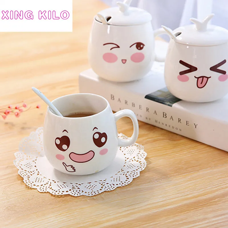 XING KILO Creative ceramic expression cup cartoon cute mug coffee porcelain teacup Milk breakfast | Дом и сад